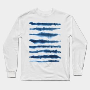 Navy Blue Horizontal Stripes Long Sleeve T-Shirt